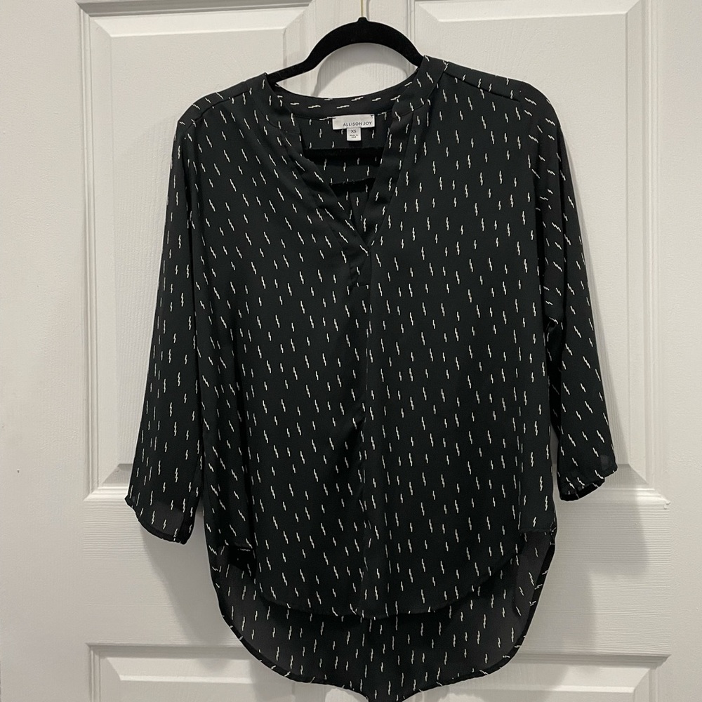 Allison Joy Lightning Bolt Printed Blouse